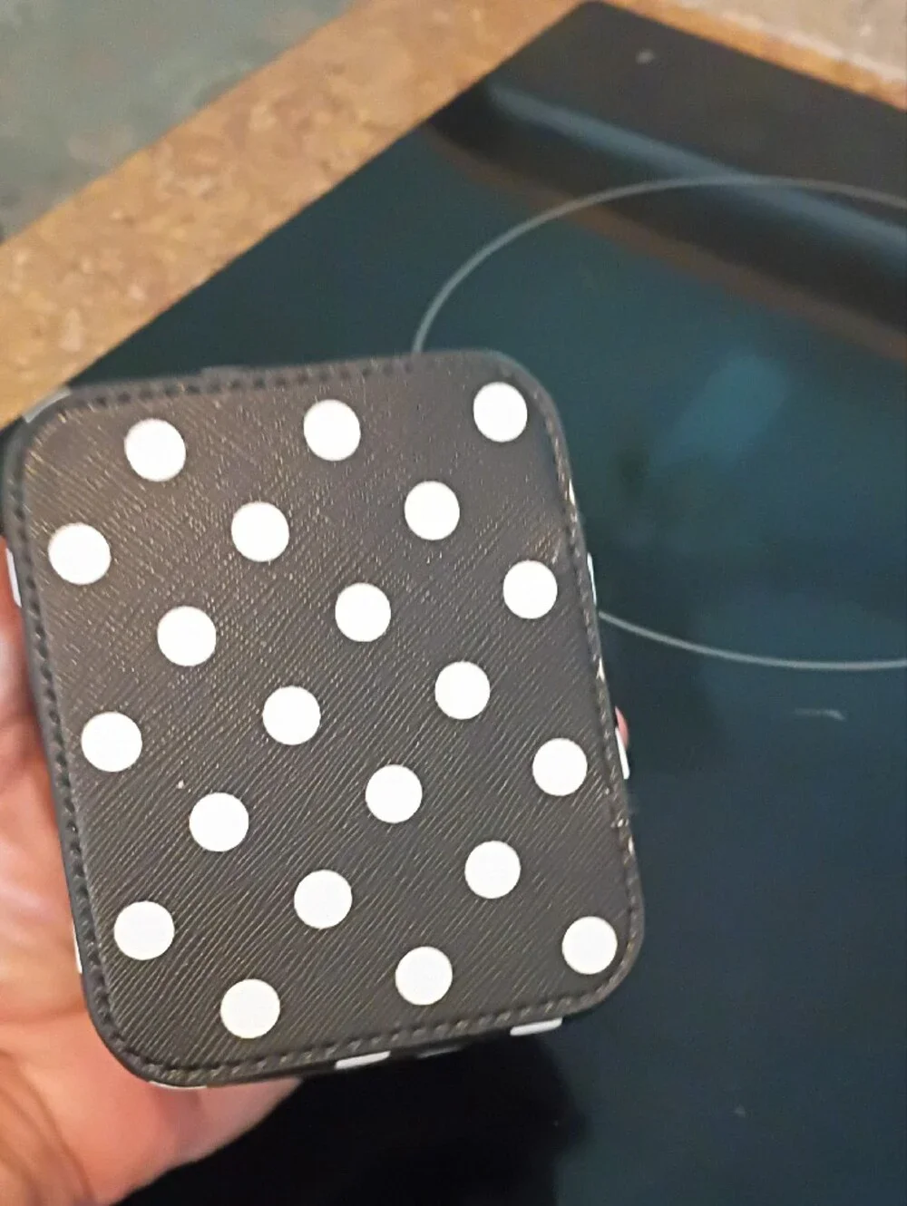 kate spade Black and White Polka Dot Jewelry Case
